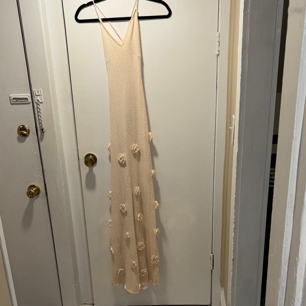 Meshki Cream Floral Maxi Dress